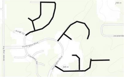 Huntington Hills road work map